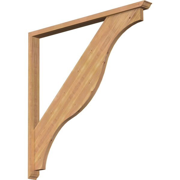 Ekena Millwork Funston Traditional Smooth Bracket w/ Offset Brace, Western Red Cedar, 3 1/2"W x 46"D x 46"H BKT0402X46X46FST01SWR - main